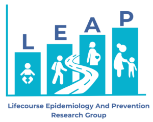 LEAP logo featuring a bar graph design where each bar incorporates figures representing people, with the letters L, E, A, P positioned above each respective bar.